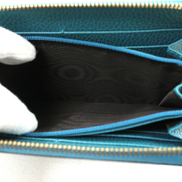 GUCCI Interlocking GG Calfskin Long Wallet Blue - Picture 6 of 12